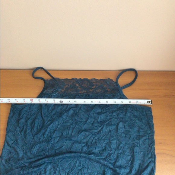 SALE Women's Maurices Deep Teal Green Lace Fitted Camisole Size 1 - Picture 8 of 8